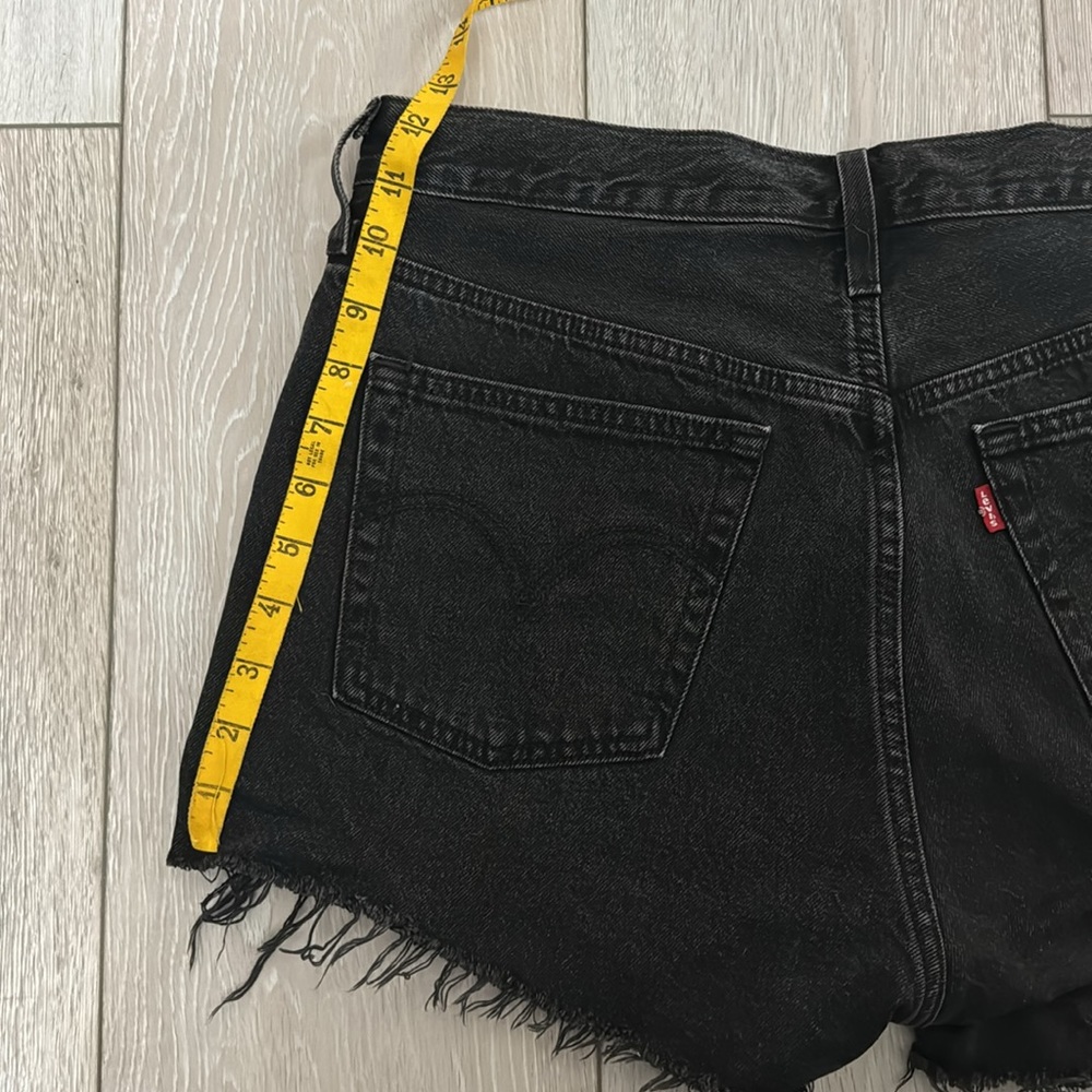 501 Levi Black Jean Shorts, Size W30 - Picture 8 of 14
